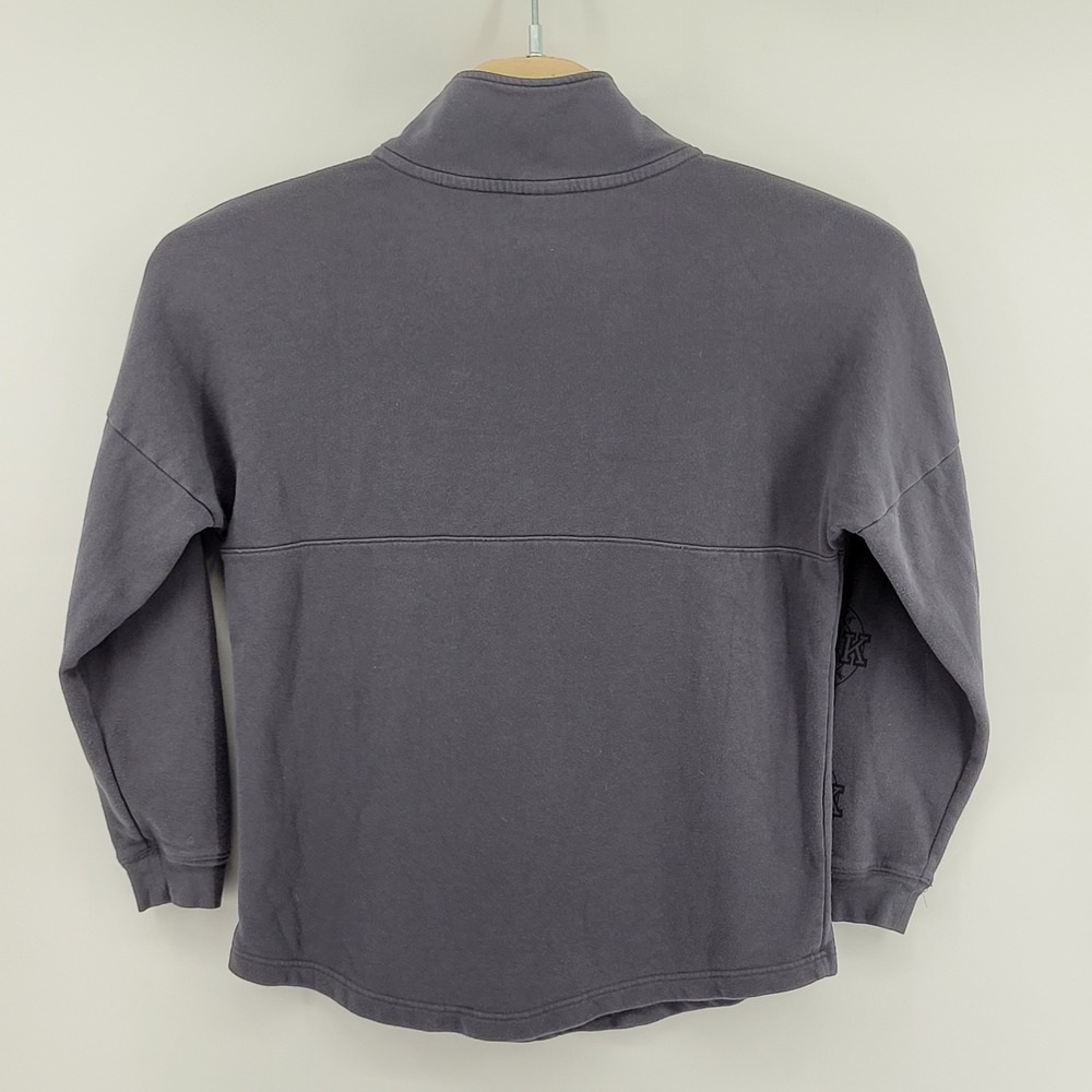Victoria's Secret PINK Pullover Sweatshirt‎ Womens Medium Gray Snap Neck Logo - Picture 2 of 5